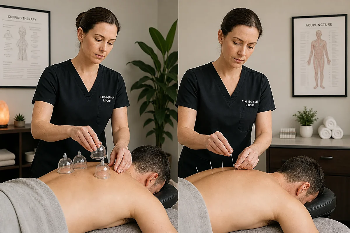 Cupping therapy vs acupuncture treatment methods in a wellness clinic