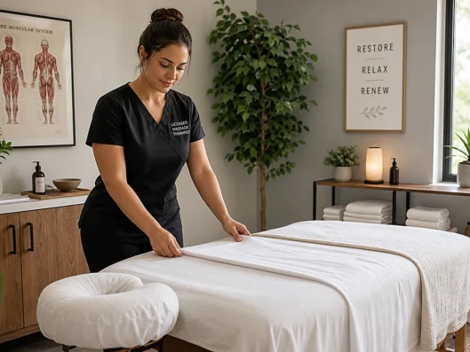 massage therapy for tight muscles in a professional wellness clinic